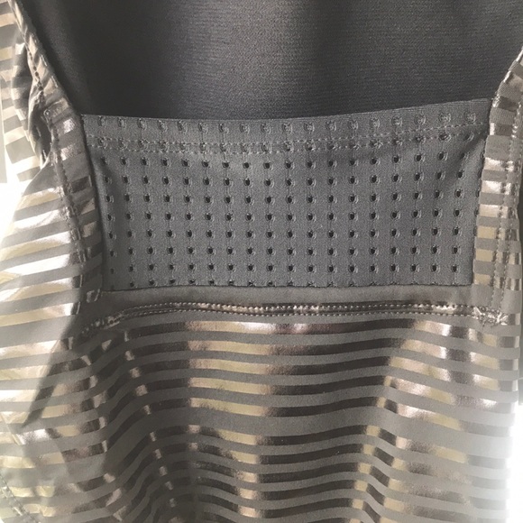 *HP* Nike Black Shiny Stripe Cross-back swimsuit - Picture 6 of 8